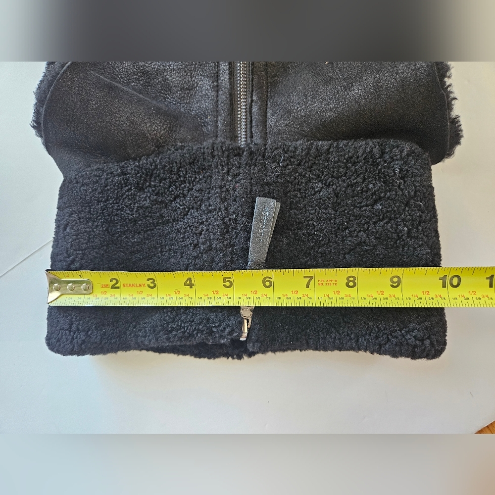 Mackage Vest Lambskin Fur Sheep Skin Dyed Black Shawl Collar Warm Size: X Small - Picture 17 of 17